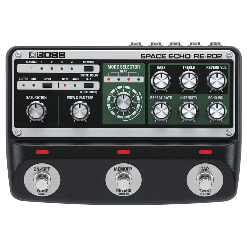 Pedal de delay e reverb Space Echo