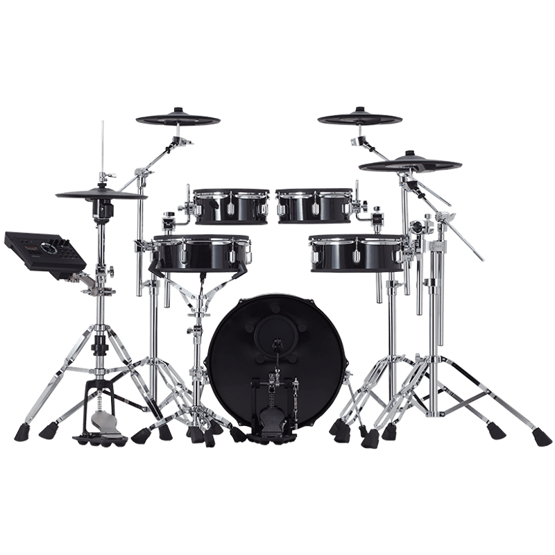 Bateria eletrônica com visual de bateria acústica